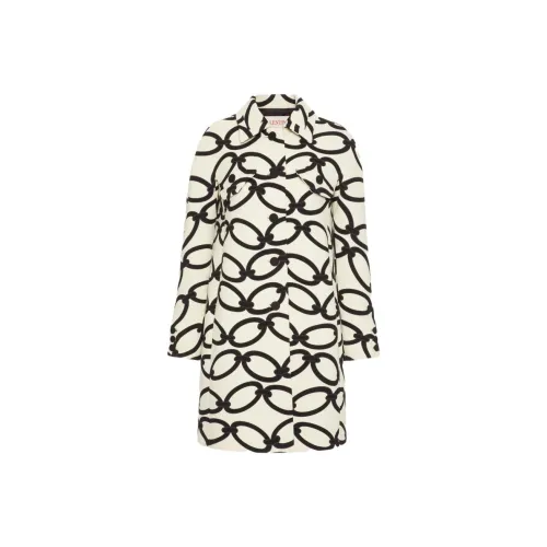 Valentino SS23 Цепочка 1967 Двойной CREPE COUTURE Пальто Женские Цвет Слоновая кость