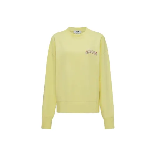 MSGM Светло-желтые Женские Свитшоты
