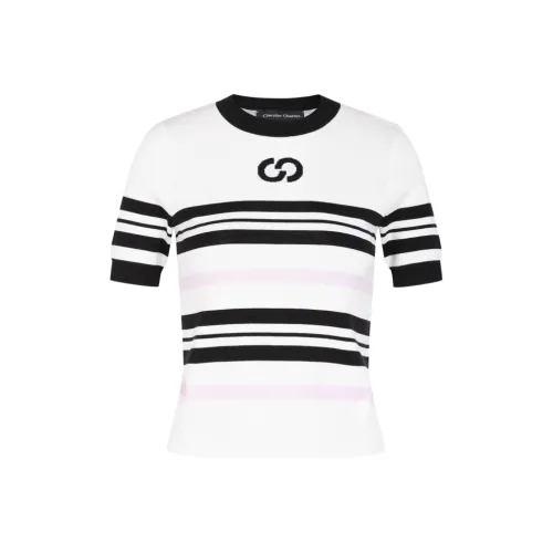 Chester Charles Трикотаж Женский Черный с Розовыми и Белыми Полосами