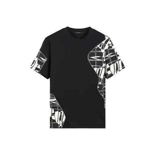 DAVID NAMAN Черный Белый Мужская T-Рубашка