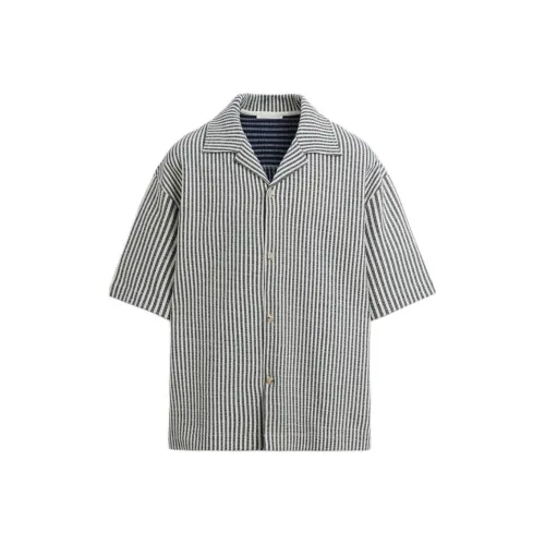 ZARA Телесный/Морской Синий Мужские Рубашки