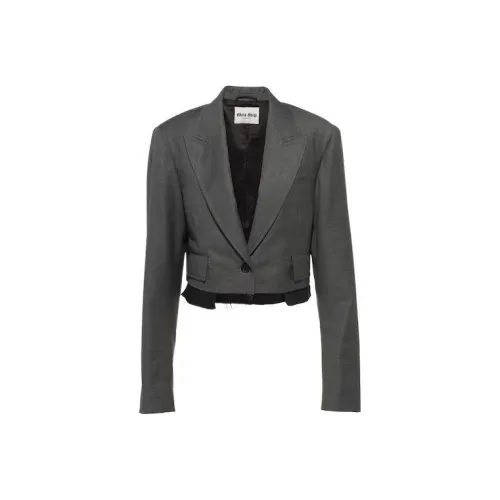 MIU MIU FW22 Бизнес-костюм Пальто Женское Серое