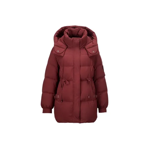 XIANGYING Пуховик Женские Малиновый Рафия
