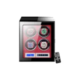 4 отделения для часов  
Внешняя сторона: угольный  
Внутренняя одежда: красный  
Контроль прикосновений  
Регулировка (застежка от отпечатков пальцев)