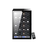 24 отделения для часов, внешняя сторона: углеродное волокно, сенсорное управление, регулировка (замок отпечатка пальца)