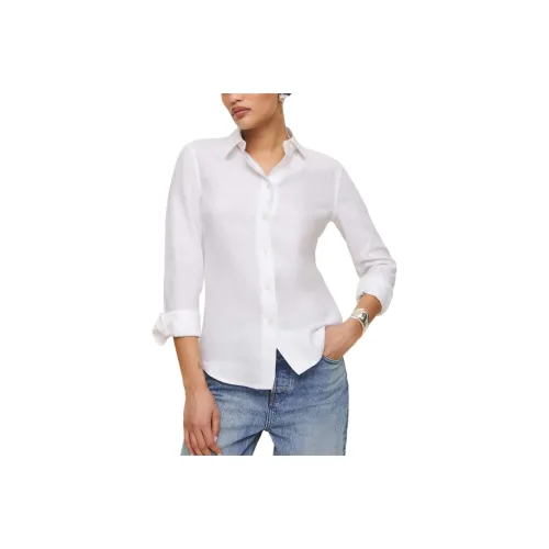 REFORMATION Alfie Linen Shirt Women's White