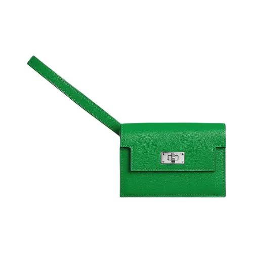 HERMES Kelly Pocket Chamkila шевро Кошелек Женские 1K Bambou Бамбуковый зеленый
