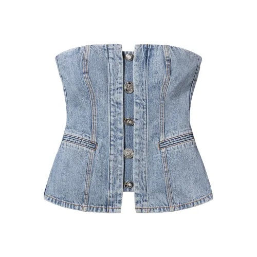 Miss Sixty Без бретелек Топ Женский Средний Синий