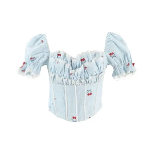 ONE PASS STUDIO Рубашка Женская Небесно-голубая