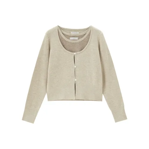 Giordano Трикотаж Женский Овсяный Хаки