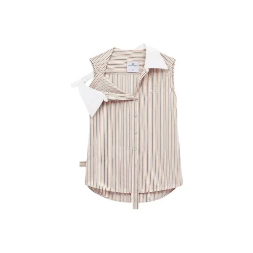 COURREGES SS24 MODULAR Полосатая Рубашка Женская Песочный Песочный