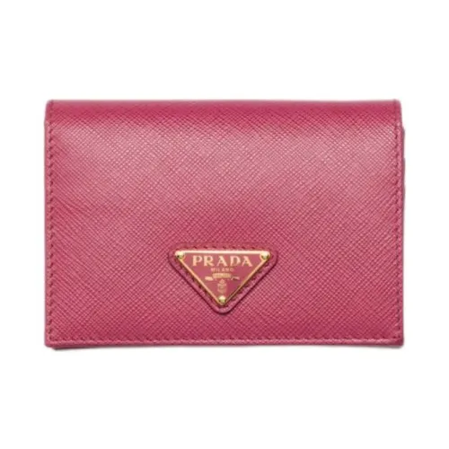 PRADA Saffiano кожа кошелек маленький женский розовый