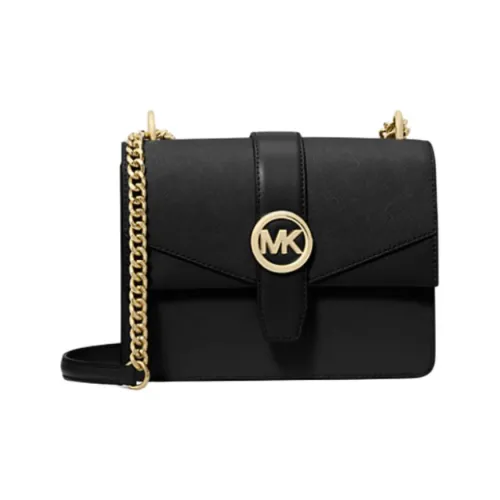 MICHAEL KORS Greenwich Кожа Плечевая Сумка Маленькая Женская Черная