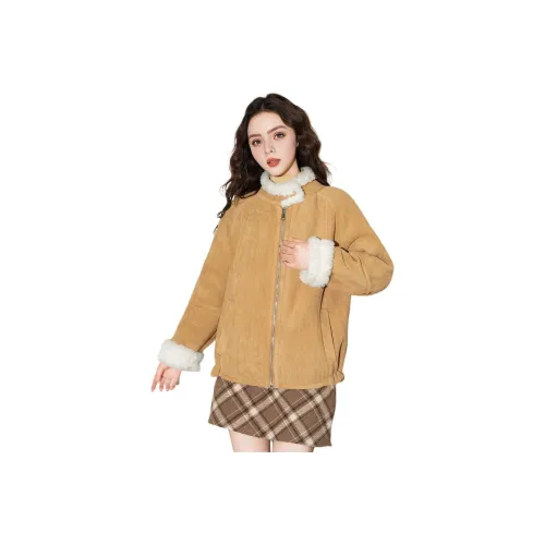 FAWENXIANGZI Куртки и пальто женские хаки