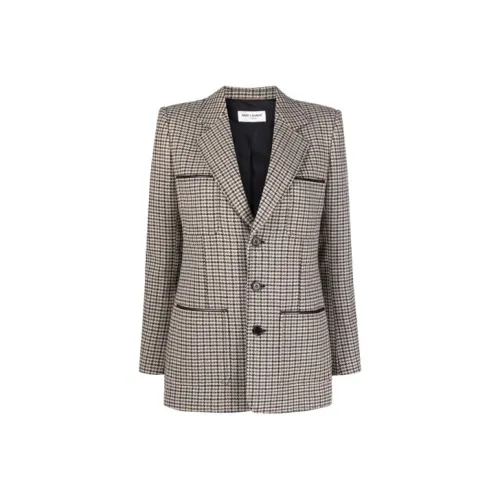 SAINT LAURENT Бизнес-костюм пальто женское коричневый