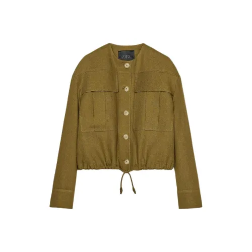ZARA ZW Series Оливково-зеленая Женская Куртка