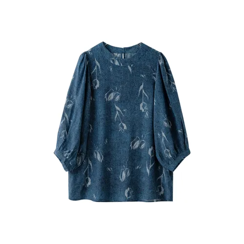 ZHEXI Blue Women's Shirts ZHEXI Синий Женские Рубашки