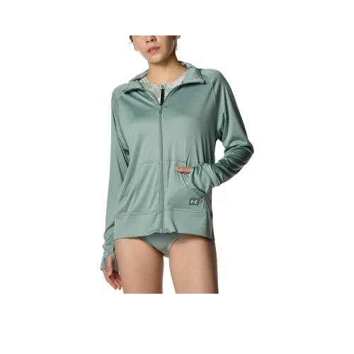 Under Armour SS25 Rash Guard Куртка Женская Силиконовая Зеленая