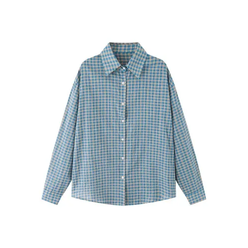 SHUHAOBAI Синий Женская Рубашка