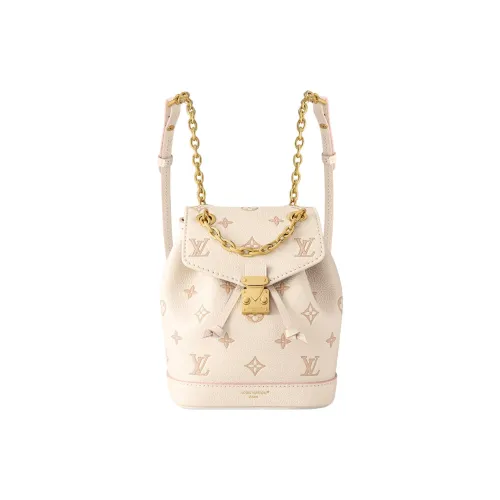 LOUIS VUITTON Тисненая крупнозернистая кожа коровы рюкзак женский бежевый