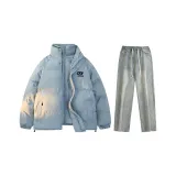 Комплект одежды (Светло-синий топ + Желтые грязные штаны)