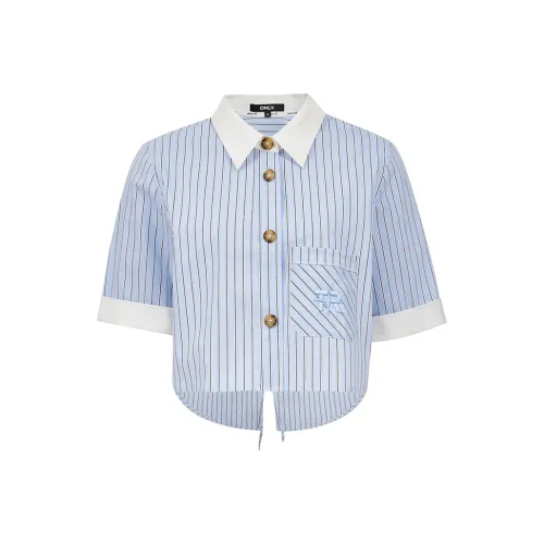 ONLY Рубашка Женская H32 Синие Белые Полоски