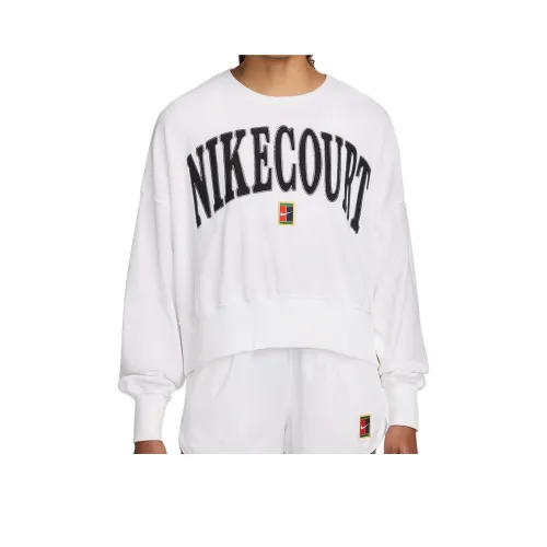 nike Heritage Oversized Круглый вырез Graphic Tennis Толстовка Женская Белая