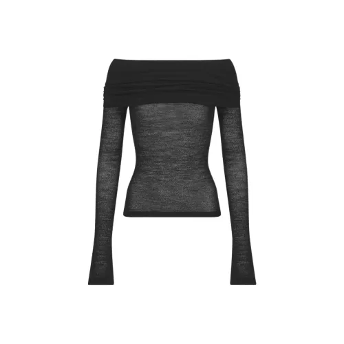 DIOR Т-рубашка с оборванным плечом женская черная