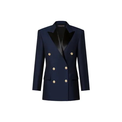 LOUIS VUITTON Бизнес-костюм Пальто Женское Синее