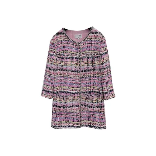 CHANEL Фиолетовое Женское Пальто