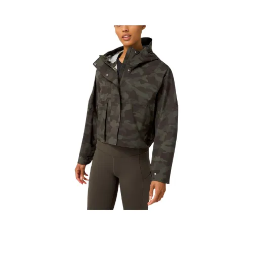lululemon Rain Chaser Куртки и Пальто Женские Камуфляж Темно-оливковый Смешанный цвет
