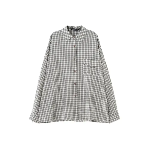 SOON FLOWER Рубашка Женская Хаки Клетка