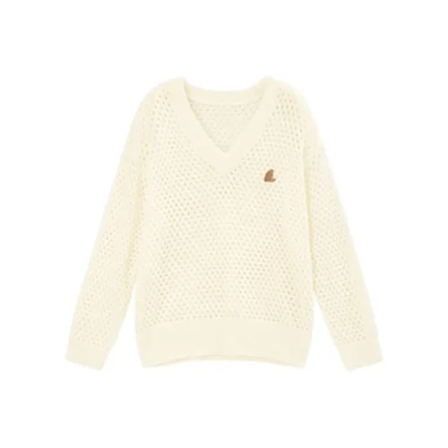 PIANDUAN Экрю Женская Трикотажная