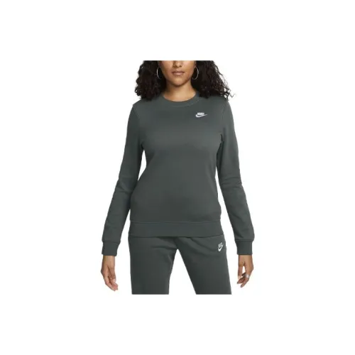 Nike Sportswear Club Флис Толстовка Женская Винтажный Зеленый