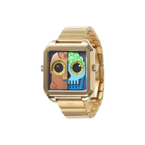 HappieWatch Кварцевый механизм Мужской Cyberpunk Watch 49mm*39mm Золото