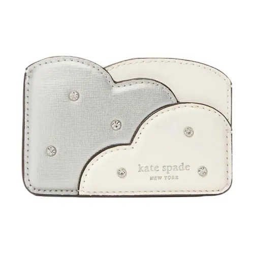 Kate Spade Кожа Мелочь Кошелек Картхолдер Женская Белый и Серебряный
