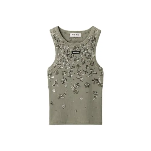 MIU MIU Трикотаж Женский Оливково-зеленый