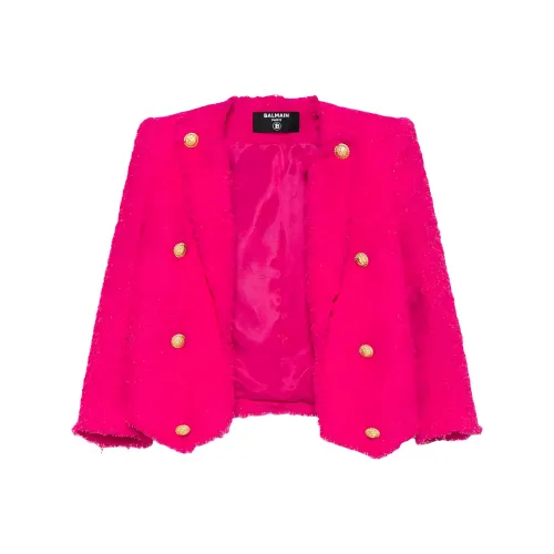 BALMAIN SS25 Куртки и Пальто Женские Розовые