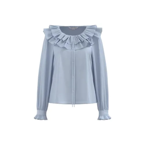 URBAN REVIVO Рубашка Женская Светло-Синяя