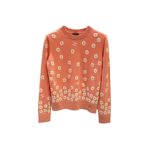 CHANEL 22P Кашемир Свитер Женский Оранжевый Розовый