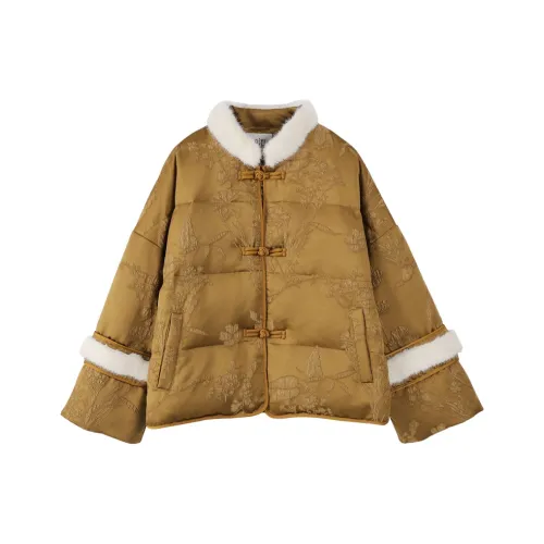 TOUCH Пуховик Женский Хаки Желтый