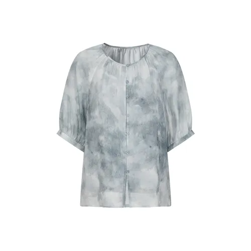 JZ. ANNAKRO Рубашка Женская Зеленая Серая