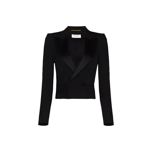 SAINT LAURENT Бизнес-костюм пальто женское черное