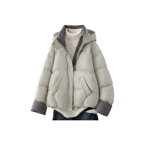 Cypress House Пуховик Женские Бежевый и Серый