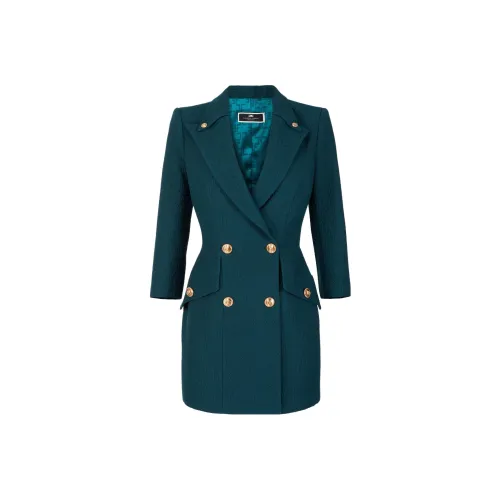 Elisabetta Franchi Пальто Женское Павлиний Зеленый