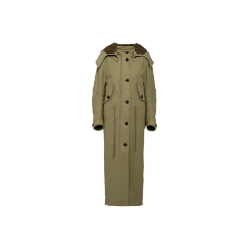 PRADA Армейский зеленый Женское пальто