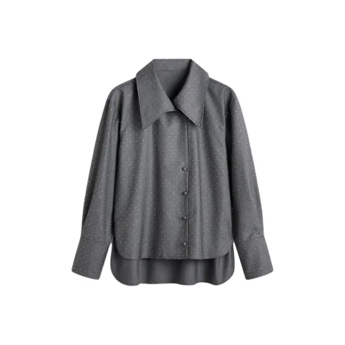 SCANLAN THEODORE SS25 Diamante Рубашка Женская GREY Серый