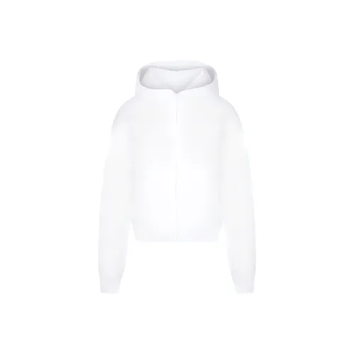 SKIMS Модал French Terry Классический ZIP UP Толстовка Толстовка Женские Снег Снег