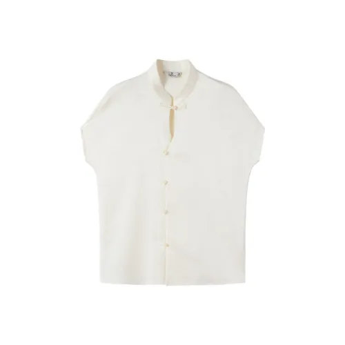 XIANGYING Экрю Женские Рубашки