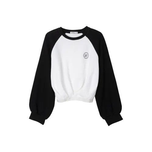 FAWENXIANGZI Толстовка Женская Черная Белая